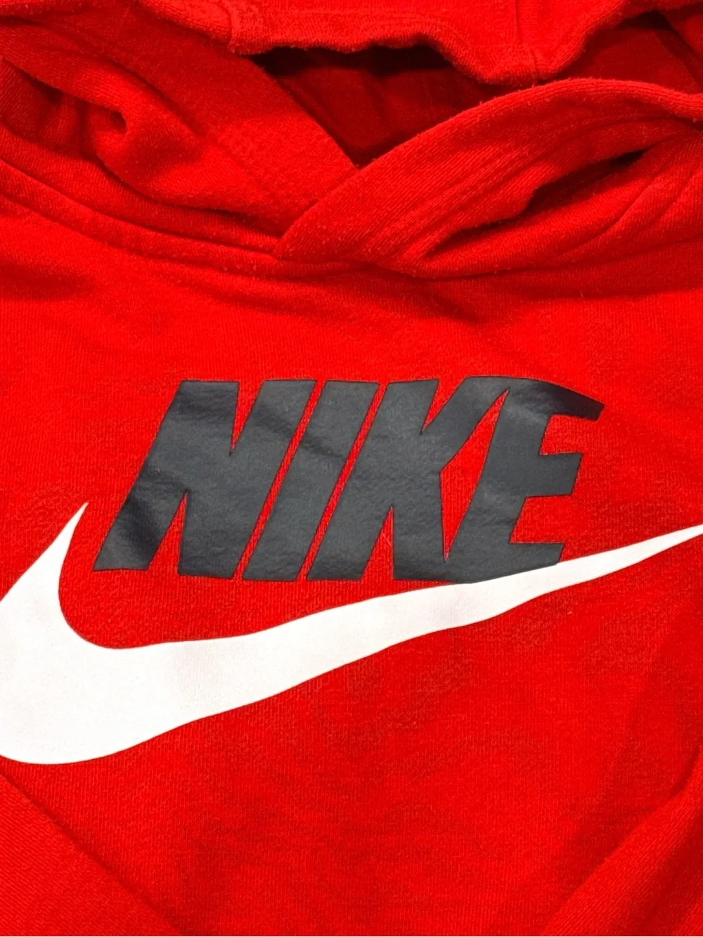 Nike Boys Hoodie Sweatshirt Red Pullover Logo Size 4 3T